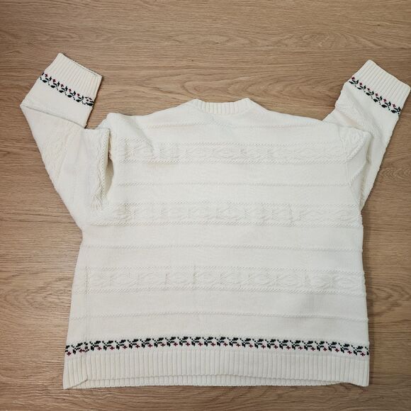 Cabelas Sweater Womens XL Chunky Knit Embroidered With Birds Vintage 90's - Picture 8 of 12